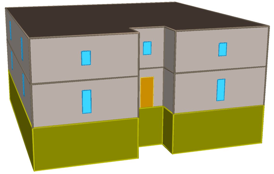 eQUEST three-dimensional model of the 134 Bagot Street building